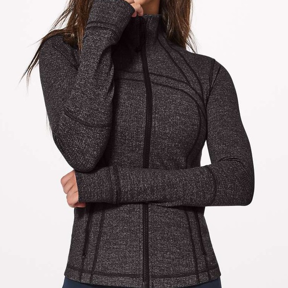 NWOT Lululemon Define Jacket LUON VARIEGATED KNIT BLACK HEATHERED BLACK - Picture 2 of 6